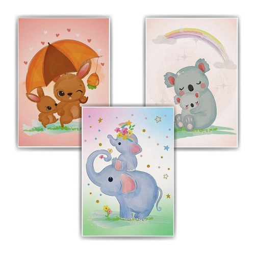Bild von Tigerlino Poster Mama Kind Waldtiere 3er Set