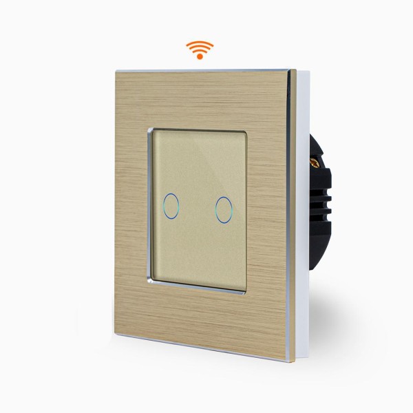 Bild von Alu 2-facher WLAN Lichtschalter Touch Gold POINT