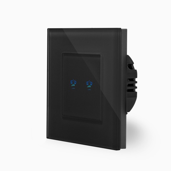 Bild von Glas 2-facher Dimmer Touch Schwarz LXBG1/K-702D-12 KRONE