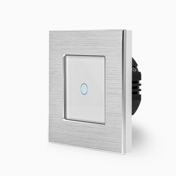 Bild von Alu 1-facher Taster Touch Silber/Weiß LXBA1/P-701B-11 POINT