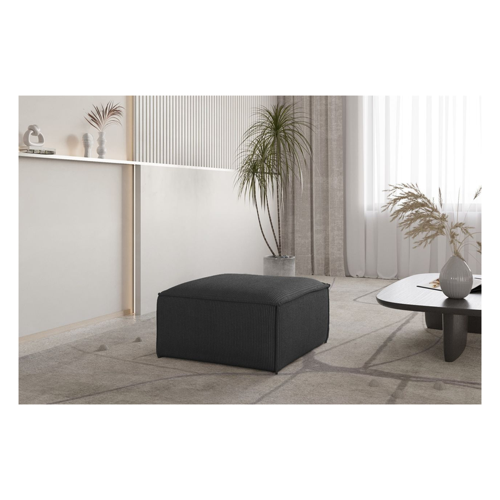 Bild von Polsterhocker Designerhocker CELES PREMIUM 65x65 cm in Stoff Scala Anthrazit