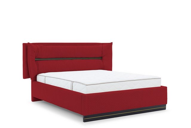 Bild von Fun Möbel Polsterbett Schlafzimmerbett HAMILTON Stoff Magic Velvet (mit Bettkasten, mit oder ohne Matratze), Gepolstertes Kopfteil