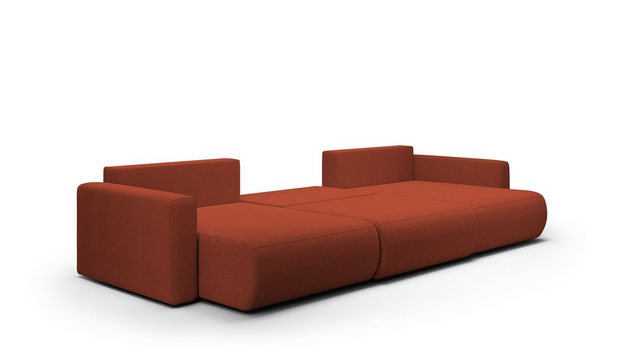 Bild von Fun Möbel Wohnlandschaft Sofa mit Schlaffunktion CHAIRA Stoff Curio, in U-Form, Rücken echt bezogen