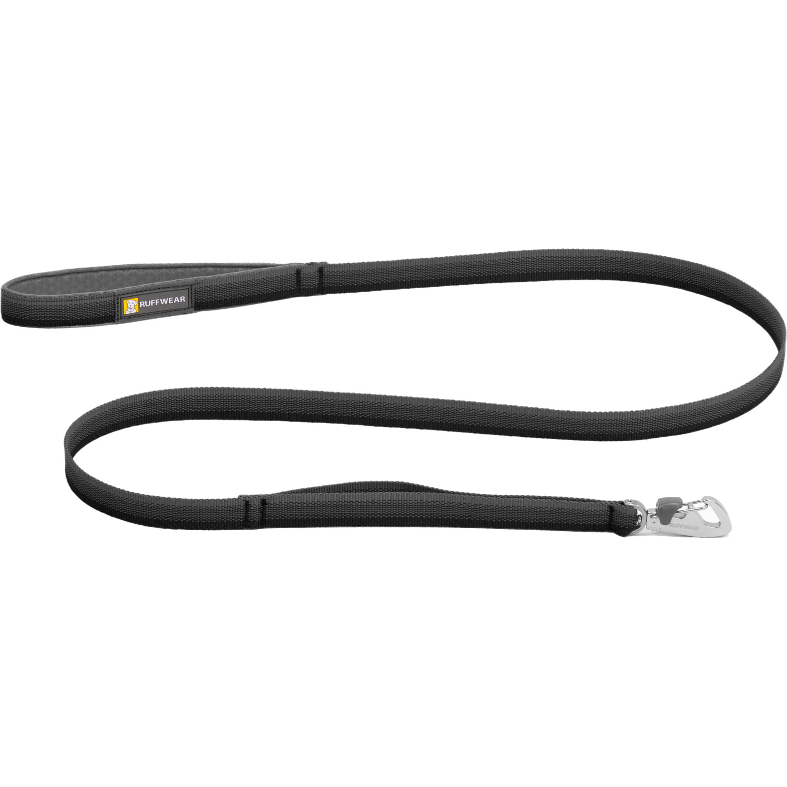 Bild von RUFFWEAR Front-Leine, leicht, 1,5 m, Starke Leine mit gepolstertem Griff und sicherem drehbarem Crux-Clip, kompaktes, flaches Tubelok-Gurtband, Basalt Grey
