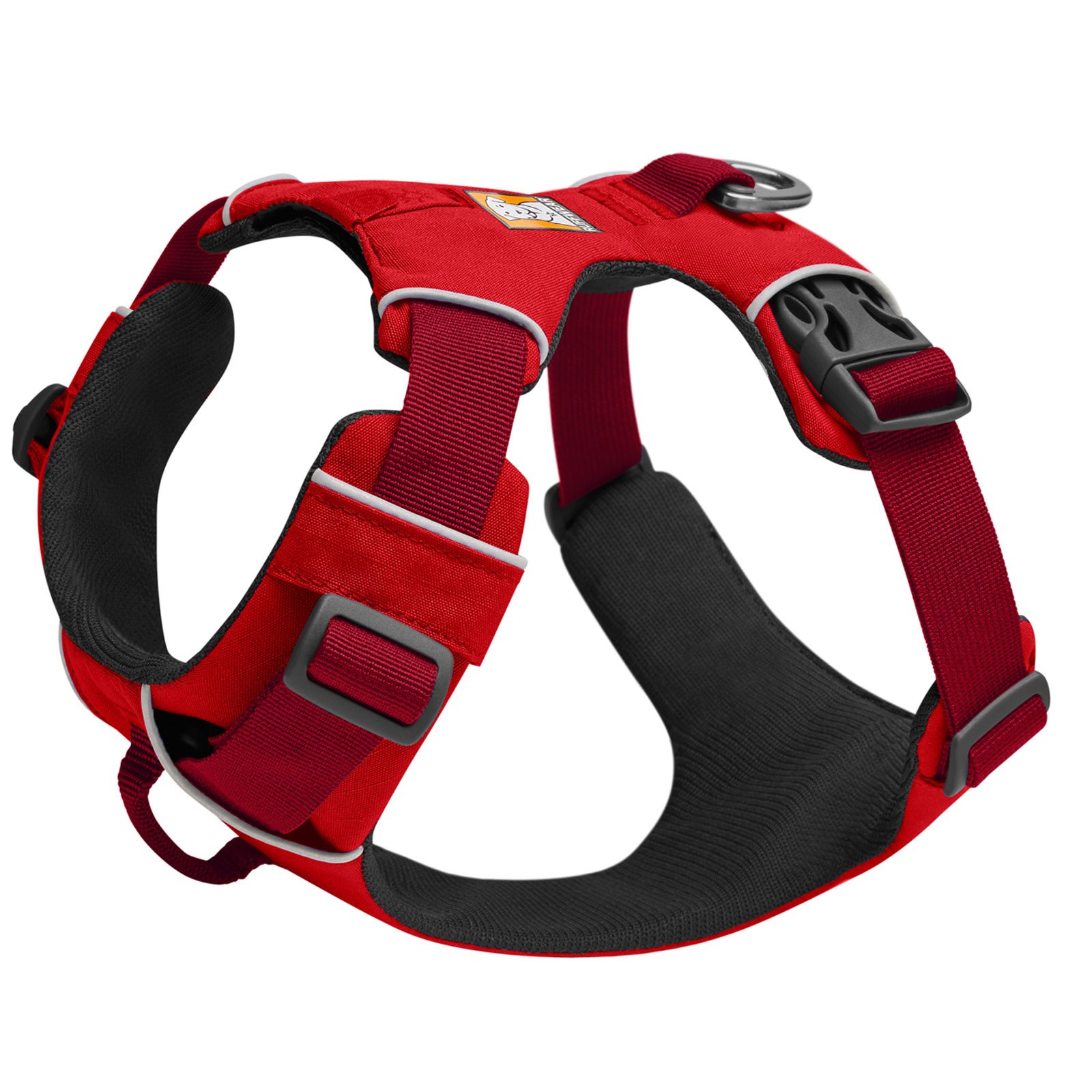 Bild von RUFFWEAR Front Range Hundegeschirr, extra klein, reflektierend, Y-Geschirr, verstellbar, bequem gepolstert, für den täglichen Spaziergang, kein Ziehen, 2 Leinenbefestigungen & V-Ring, Größe XS, Rot