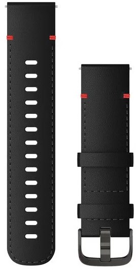 Bild von Garmin Quick Release Band - Uhrarmband für Smartwatch - 130 - 200 mm - schwarzes Leder mit schieferfarbenen Teilen - für Legacy Hero Series First Avenger, Legacy Saga Series Darth Vader, vívoactive 4