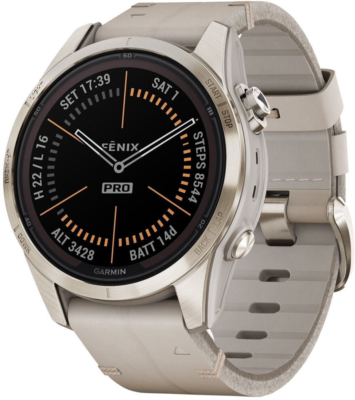 Bild von Garmin fenix 7S Pro Sapphire Solar mit Lederarmband Ref. 010-02776-30 - Multisport GPS Smartwatch