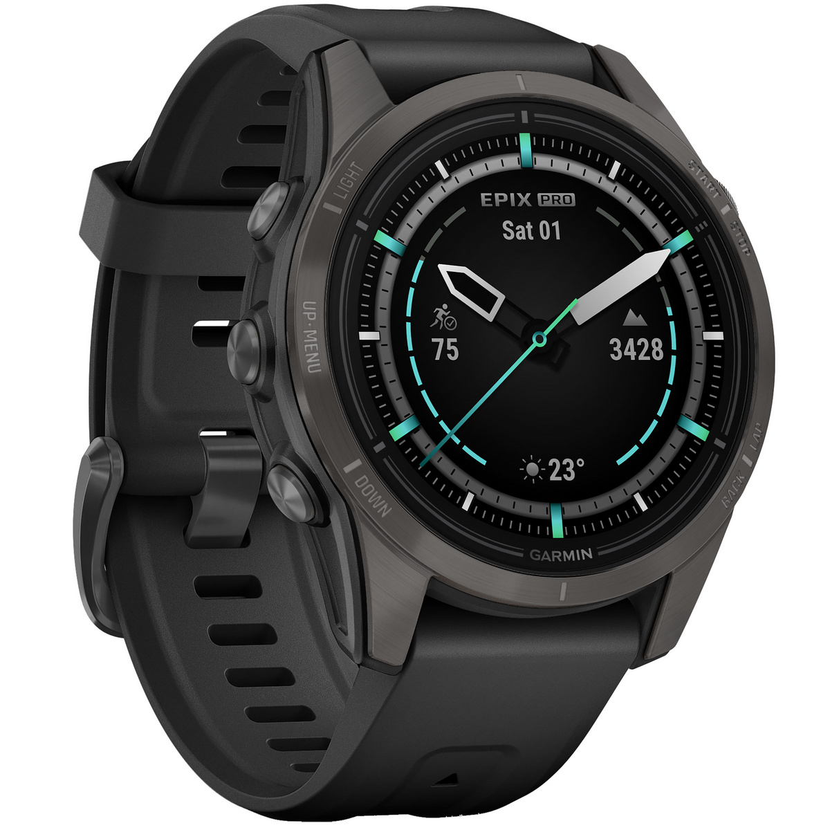 Bild von Garmin epix™ Pro (Gen 2) – Sapphire Edition | 42mm, Schwarz/Carbongrau Titan DLC  |010-02802-15