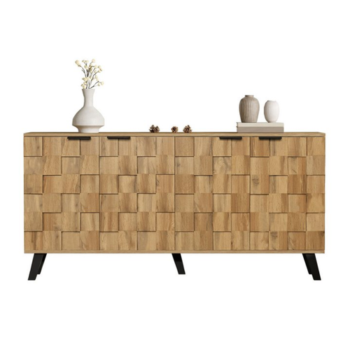 Bild von SeedWave Sideboard – Karierter Schrank für stilvolle Aufbewahrung