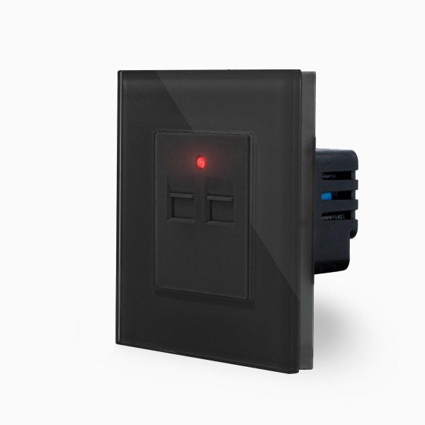 Bild von Glas 1-fache USB Dose Schwarz LXBG1/2USB-12 LUXUS TIME