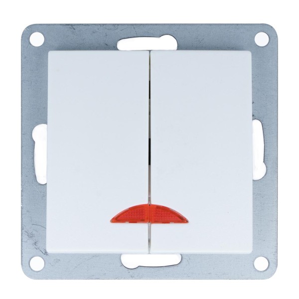 Bild von 2-faches Lichtschalter Modul mit Beleuchtung VDE Unterputz Weiß LT1-C212M LINA