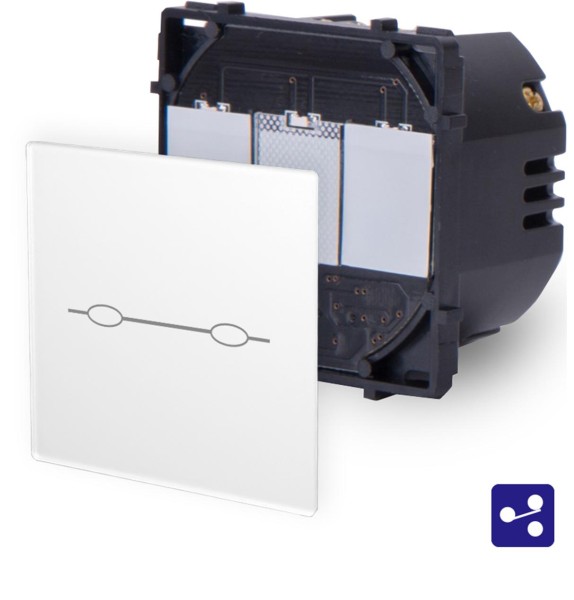 Bild von 2-faches Wechselschalter / Kreuzschalter Modul Touch Weiß LX-702S-11 LUXUS-TIME