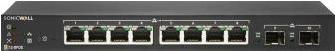 Bild von SonicWall Switch SWS12-8POE - Switch - managed - 8 x 10/100/1000 (PoE) + 2 x Gigabit SFP - Desktop - PoE (55 W) - mit 1 Jahr 24x7 Support