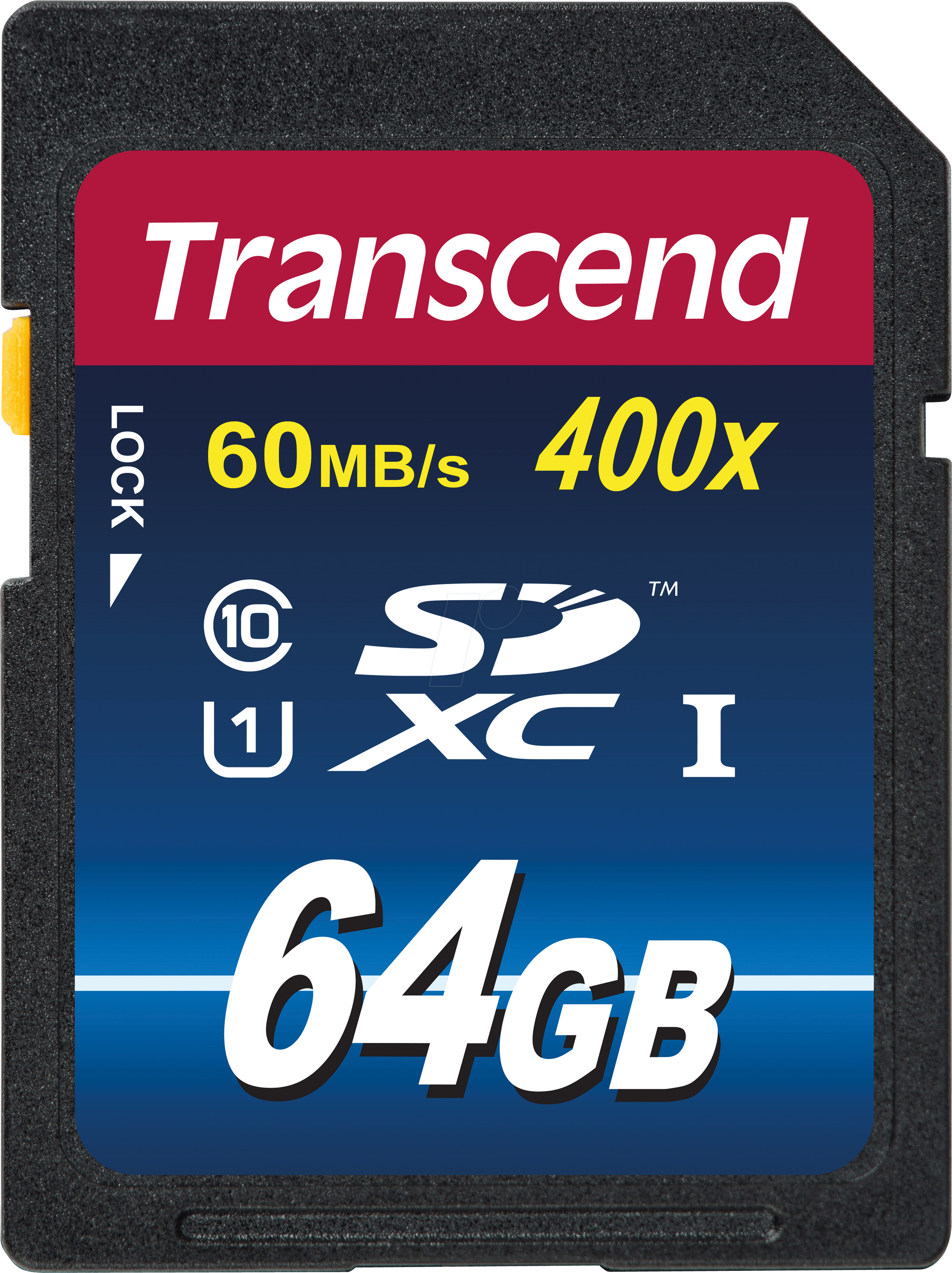 Bild von Transcend SDXC Premium 400x (SDXC, 64 GB, U1, UHS-I), Speicherkarte, Blau