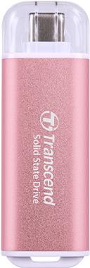 Bild von Transcend ESD300P - SSD - 1 TB - extern (tragbar) - USB 3.2 Gen 2x1 (USB-C Steckverbinder) - Rosy Pink (TS1TESD300P)