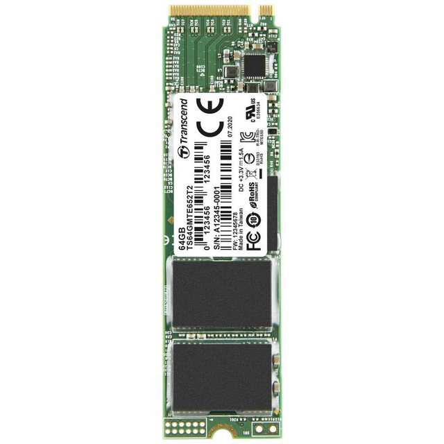 Bild von Transcend MTE652T2 64GB Interne M.2 PCIe NVMe SSD 2280 PCIe NVMe 3.0 x4 Retail TS64GMTE652T2 (64 GB, M.2 2280), SSD