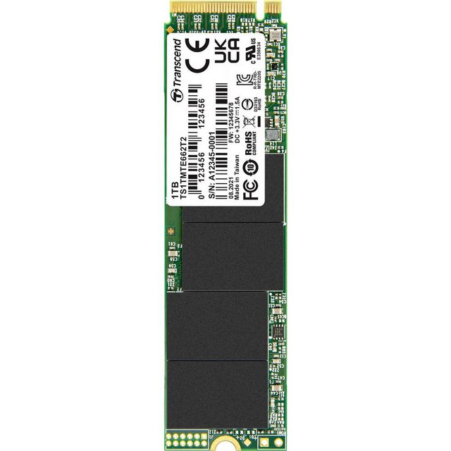 Bild von Transcend MTE662T2 - SSD - 256 GB - intern - M.2 2280 (doppelseitig) - PCIe 3.0 x4 (NVMe) (TS256GMTE662T2)