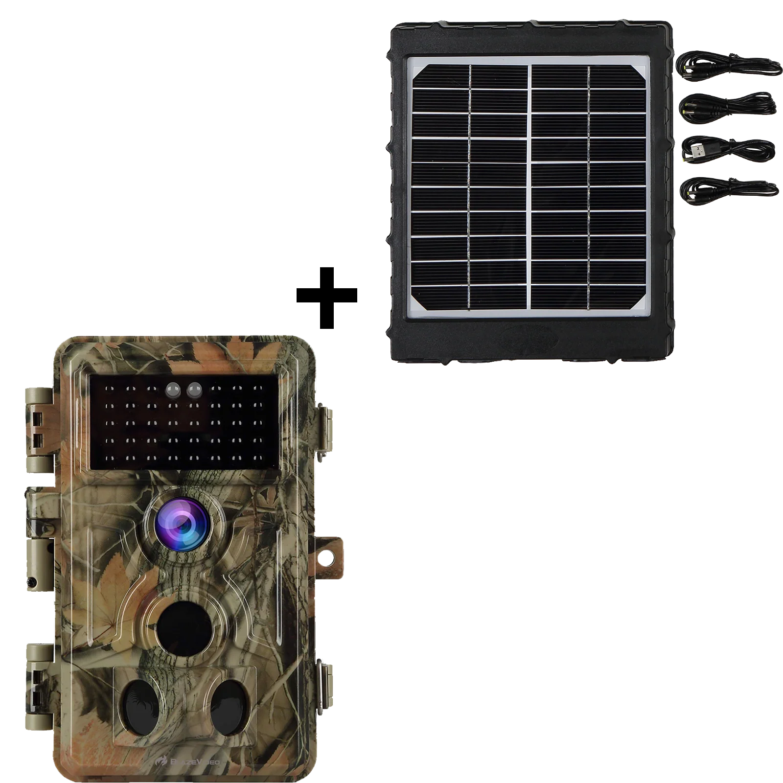 Bild von Bundle Wildkamera Wildtierkamera Jagdkamera 32MP 2304*1296p + Solarpanel-Kits 3W 8000mAh 12V/9V/6V Maximale Entfernung bis 90 Füße, 0,5s Auslöserzeit | A262
