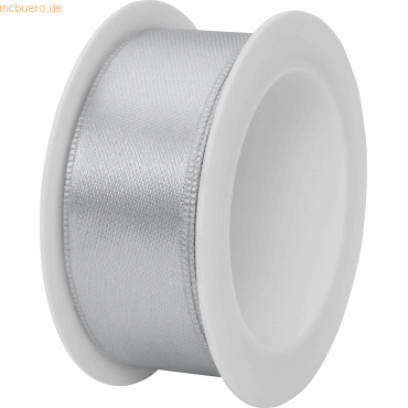 Bild von 12 x Stewo Geschenkband Satin Spule 25mmx3m silber