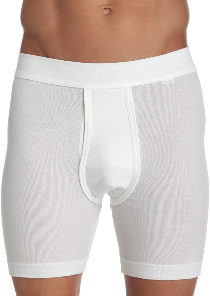 Bild von CALIDA Cotton 1:1 Boxer Brief, extra langfür Herren, S, Weiß, Klassisches Understatement aus 100% Baumwolle