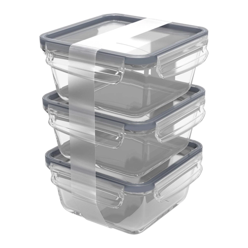 Bild von Rotho Kühlschrankdose Glas CLIC & LOCK 0,75 L, 3er Set – Die perfekte Lösung für frische Lebensmittel