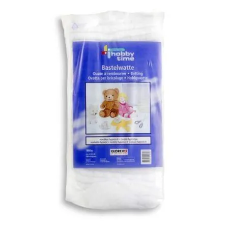Bild von GLOREX 6 2524 05 - Bastelwatte, 1 kg weiß, 100 % Polyester, waschbar bis 30°C, schwer entflammbar, ideal zum Basteln und als Füllmaterial für Kissen, Puppen und Stofftiere