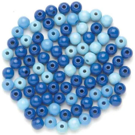 Bild von Glorex Bastelperlen Glorex Holzperle blau-mix 10 mm