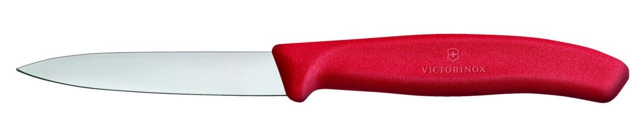 Bild von Victorinox, 6.7601, Swiss Classic, Gemüsemesser, Extra scharfe Klinge, mit geradem Schliff, robuster Kunststoff-Griff, Rot, Made in Switzerland, Spülmaschinengeeignet