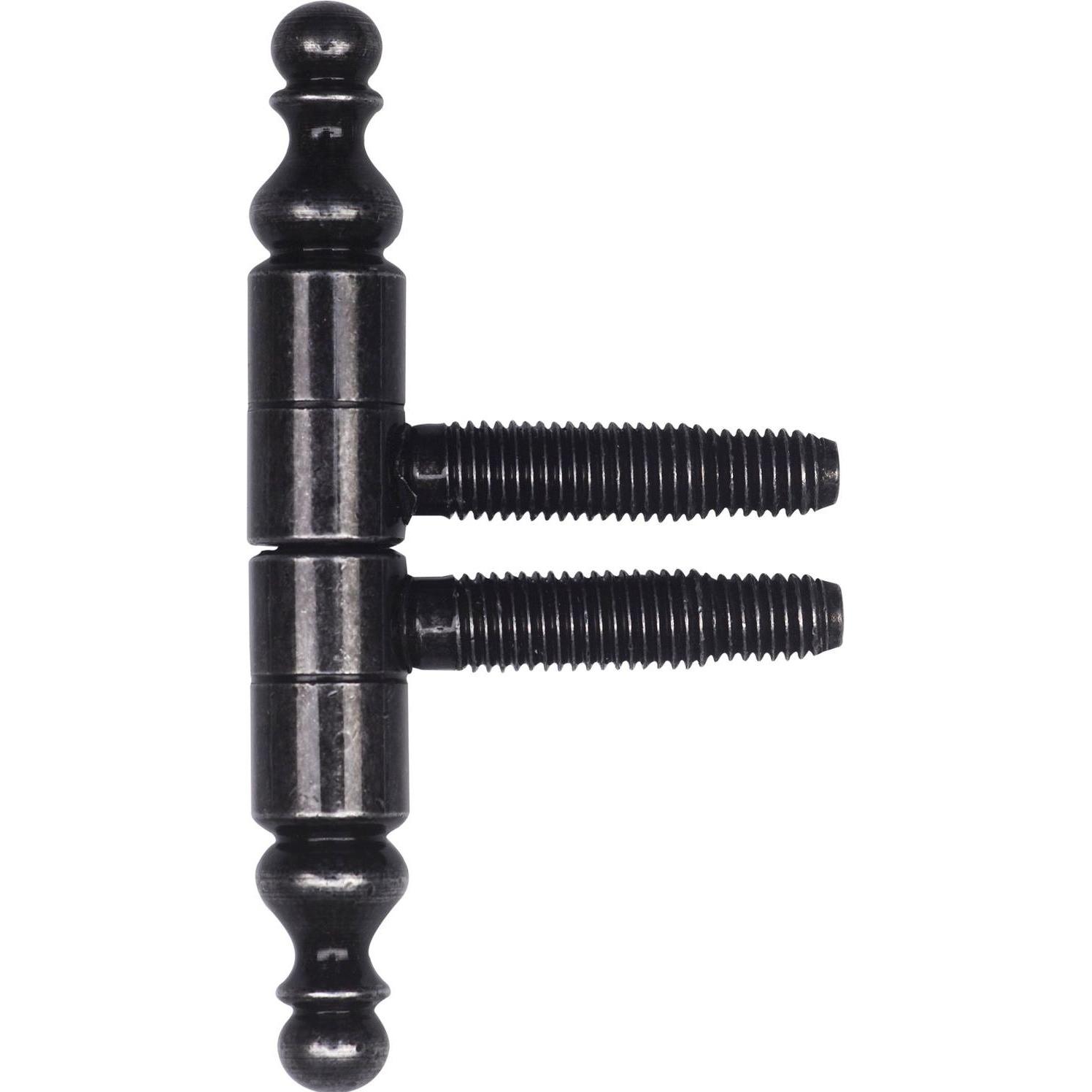Bild von SFS, Türbeschlag + Scharnier, Einbohrband mit Zierkopf Türband 3-Gewindebolzen ø 13mm Stahl schwarz antik
