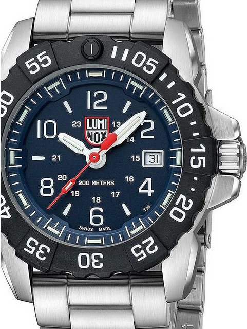 Bild von Luminox, Armbanduhr, Navy Seal Steel 3250 Series, Silber, Blau, (Taucheruhr, 45 mm)