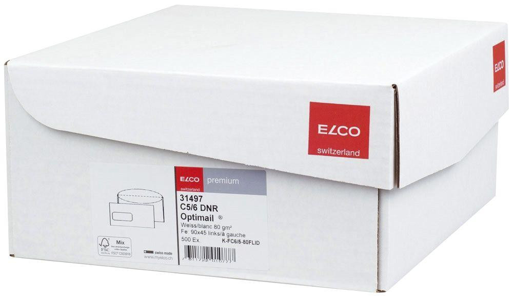 Bild von Briefumschlag Office Box mit Deckel - C6/5, weiß, nassklebend, mit Fenster, 80 g/qm, 500 Stück