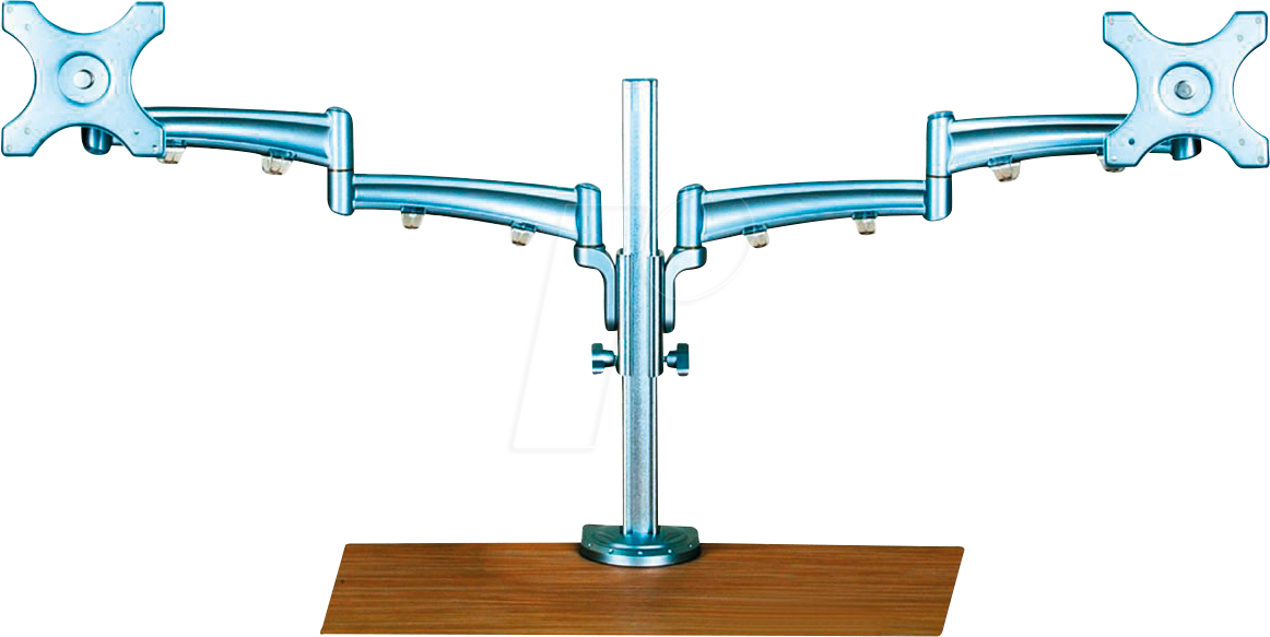 Bild von VALUE LCD-Doppelarm Tisch-Trägerstange, 4 Gelenke, separat höhenverstellbar Monitor-Halterung, (bis 2x 5 kg)