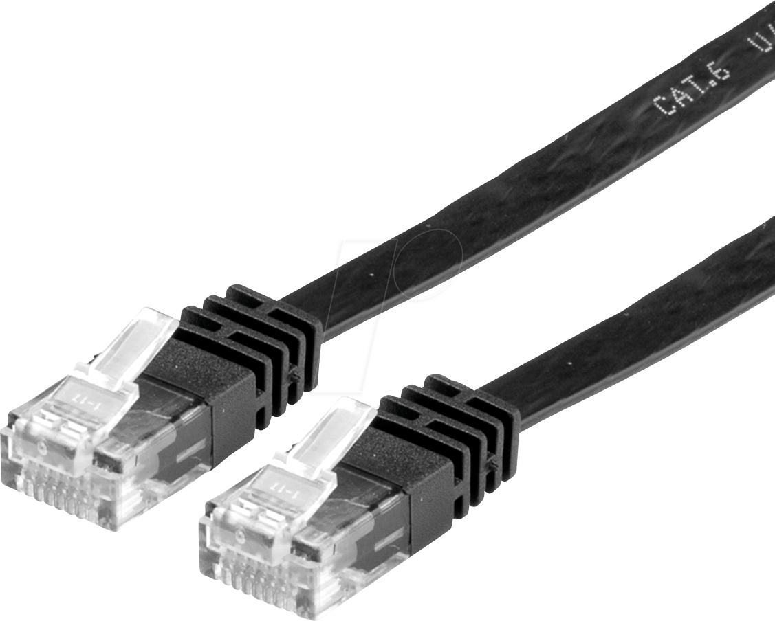Bild von Value 21.99.0962 RJ45 Netzwerkkabel, Patchkabel CAT 6 U/UTP 2.00m Schwarz 1St.