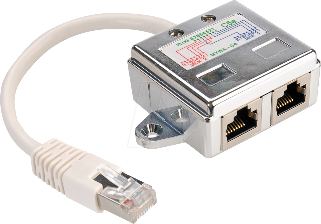 Bild von VALUE T-Adapter Kat.5e (Class D), STP Netzwerk-Panel
