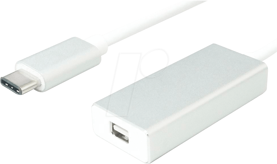 Bild von VALUE Display Adapter USB Typ C - Mini DisplayPort v1.2 Audio- & Video-Adapter USB Typ C (USB-C) Männlich (Stecker) zu Mini DisplayPort Weiblich (Buchse), 10.0 cm