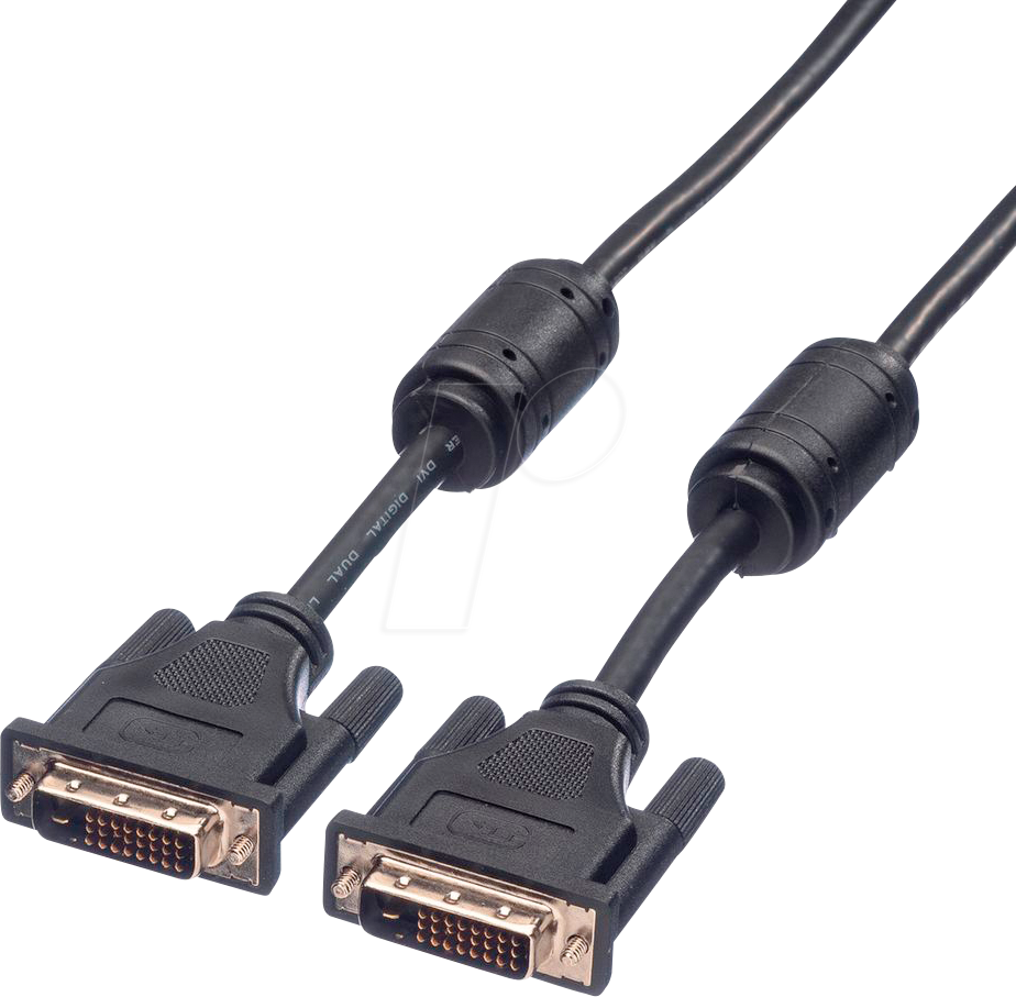 Bild von ROLINE Monitorkabel DVI, ST-ST, (24+1) dual link Audio- & Video-Kabel, DVI-D 24+1, Dual-Link Männlich (Stecker), DVI-D 24+1, Dual-Link Männlich (Stecker) (2000.0 cm)