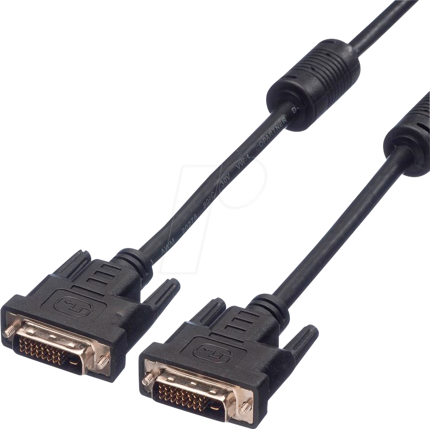 Bild von VALUE Monitorkabel DVI, DVI ST-ST, (24+1) dual link Audio- & Video-Kabel, DVI-D 24+1, Dual-Link Männlich (Stecker), DVI-D 24+1, Dual-Link Männlich (Stecker) (100.0 cm)