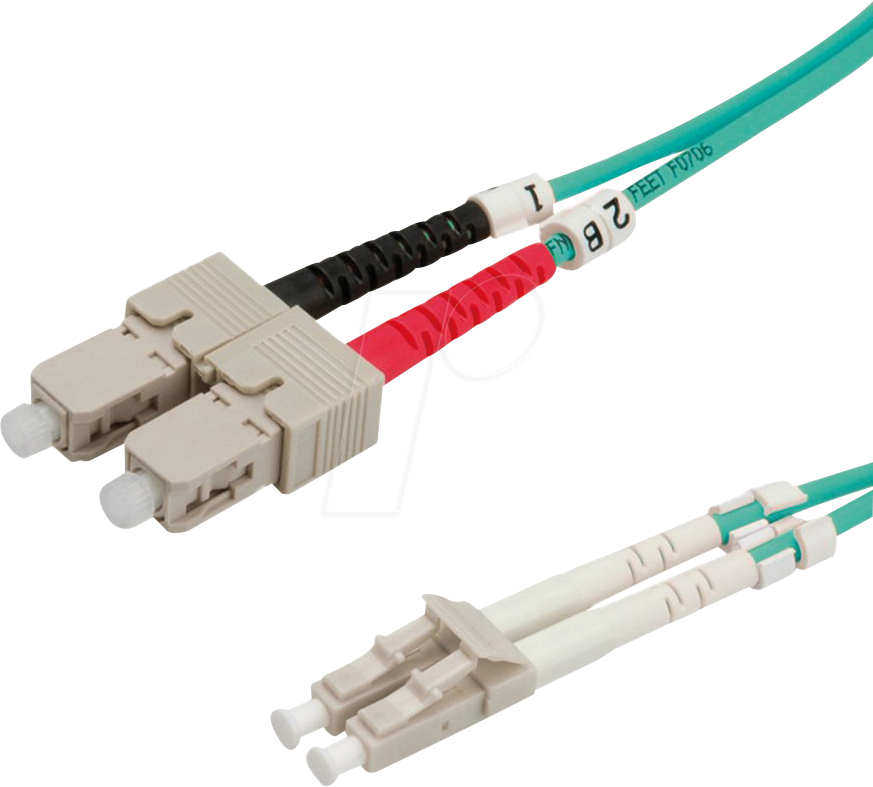 Bild von Value 21.99.8711 Glasfaser LWL Anschlusskabel [1x LC-Stecker - 1x SC-Stecker] 50/125 µ Multimode OM