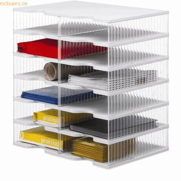 Bild von Styro, Dokumentenablage, Postverteilstation styropost Grundeinheit 12 Fächer grau/transparent (B4)