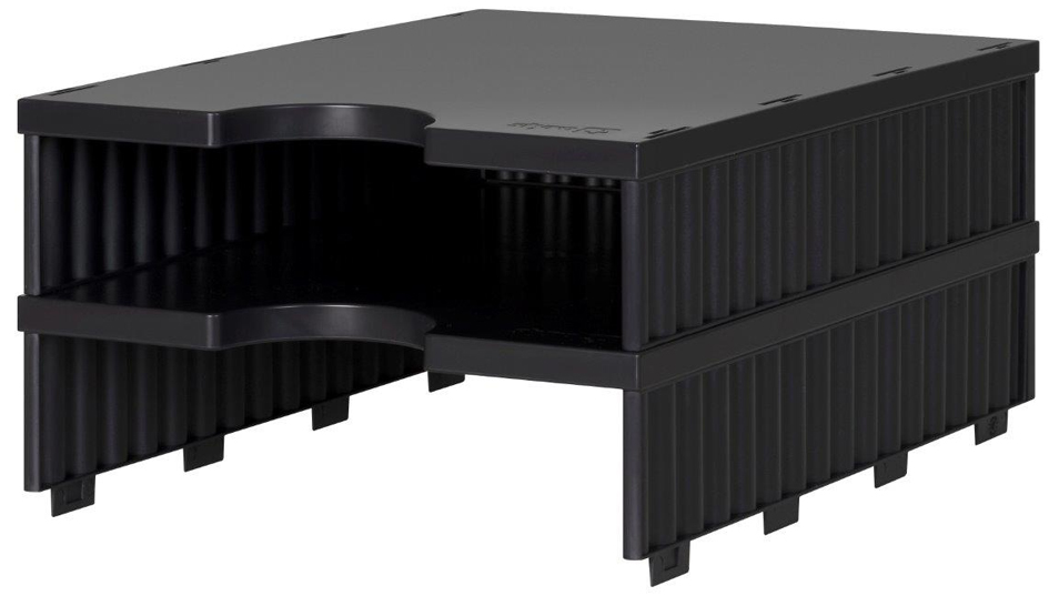 Bild von styro Aufbaueinheit styrodoc uno, 2 Fächer, schwarz/schwarz Sortierstation 1-breit / 2-hoch, Boden/Deckel: schwarz, - 1 Stück (268-1102.99)