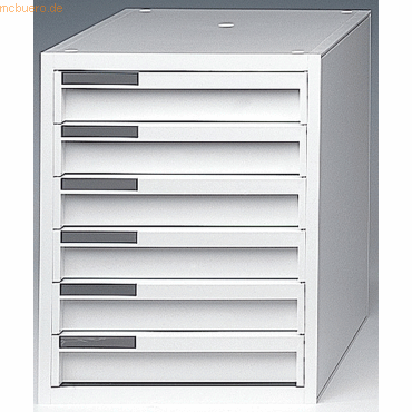 Bild von Styro Schubladenbox styrokay 6 Schübe 29mm Front geschlossen weiß