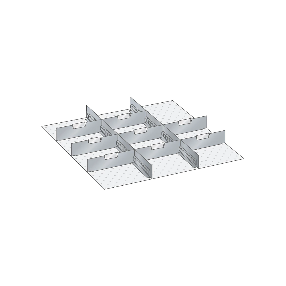 Bild von Schubladenunterteilungsmaterial, Front-H.75mm 8 Trenn-/2 Schlitzwände