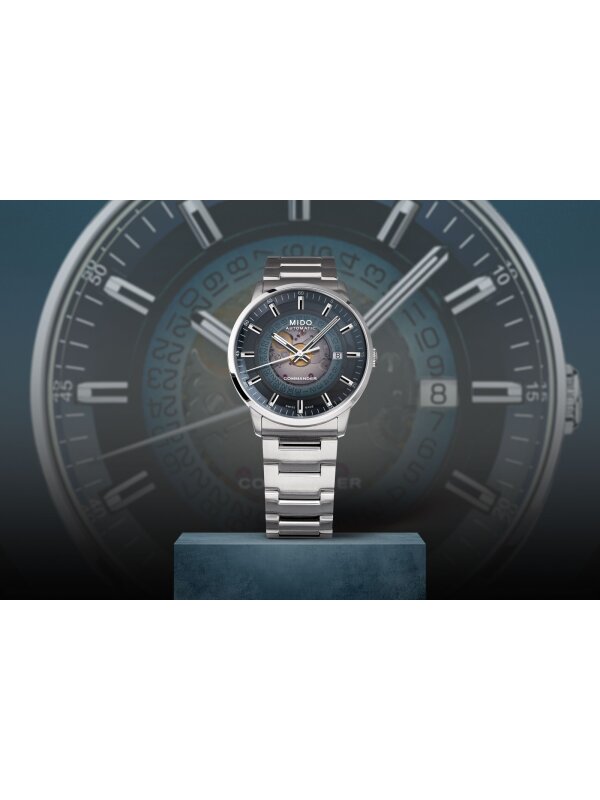 Bild von Mido Automatik Herrenuhr Commander Gradient Stahl/Blau M021.407.11.411.01