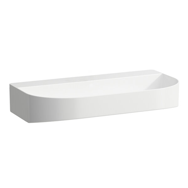Bild von Laufen Sonar Aufsatzwaschtisch, ohne Hahnloch, ohne Überlauf, 800x420mm, geschliffen, H816344, Farbe: Weiß matt