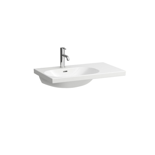 Bild von Laufen Lua Waschtisch, ohne Hahnloch, ohne Überlauf, 750x460mm, Ablage rechts, H817086, Farbe: Weiß mit LCC