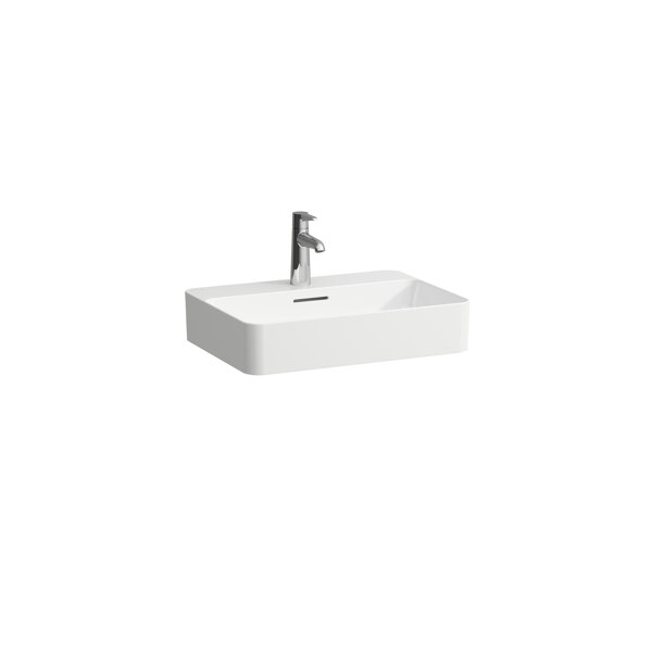 Bild von Laufen VAL Waschtisch-Schale, ohne Hahnloch, mit Überlauf, 550x400mm, H812284, Farbe: Schwarz Matt
