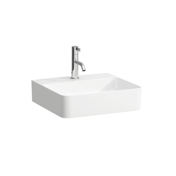 Bild von Laufen VAL Handwaschbecken, 1 Hahnloch, mit Überlauf, 450x420mm, H815281, Farbe: Graphit matt