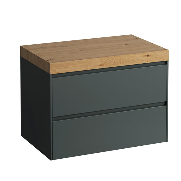 Bild von Laufen Lani Waschtischplatte wildeiche inkl. Unterschrank, ohne Ausschnitt, 785x495x580mm, H406550112, Farbe: Verkehrsgrau