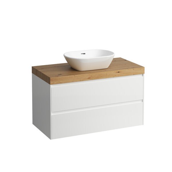 Bild von Laufen Lani Waschtischplatte wildeiche inkl. Unterschrank, 1 Ausschnitt mittig, 985x495x580mm, H406561112, Farbe: Specialcolor