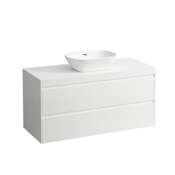 Bild von Laufen Lani Waschtischplatte weiß matt inkl. Unterschrank, 1 Ausschnitt mittig, 1185x495x580mm, H404571112, Farbe: Specialcolor